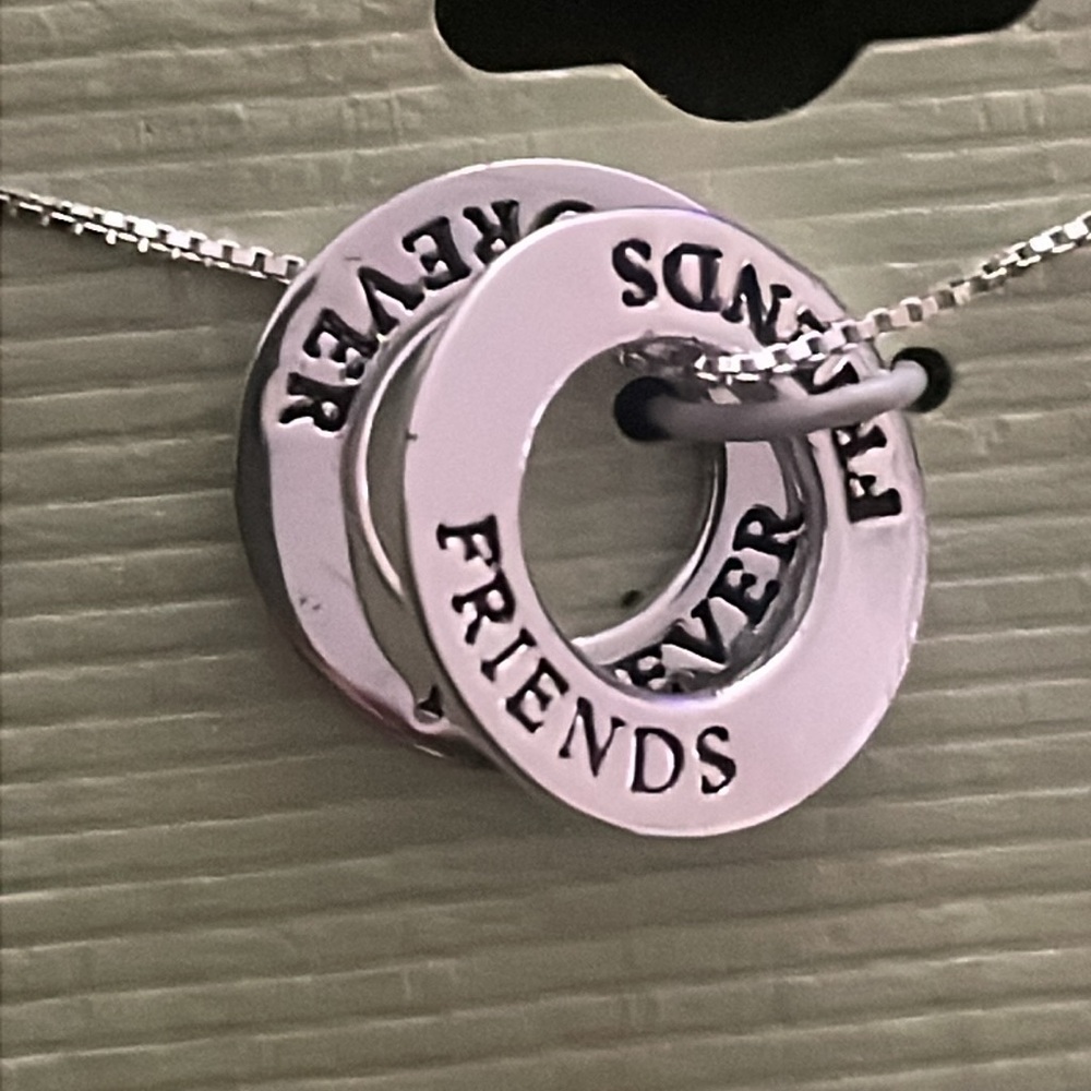 .925 STERLING NECKLACE. LA ROCKS real solid Silver Fine Jewelry FRIENDS FOREVER